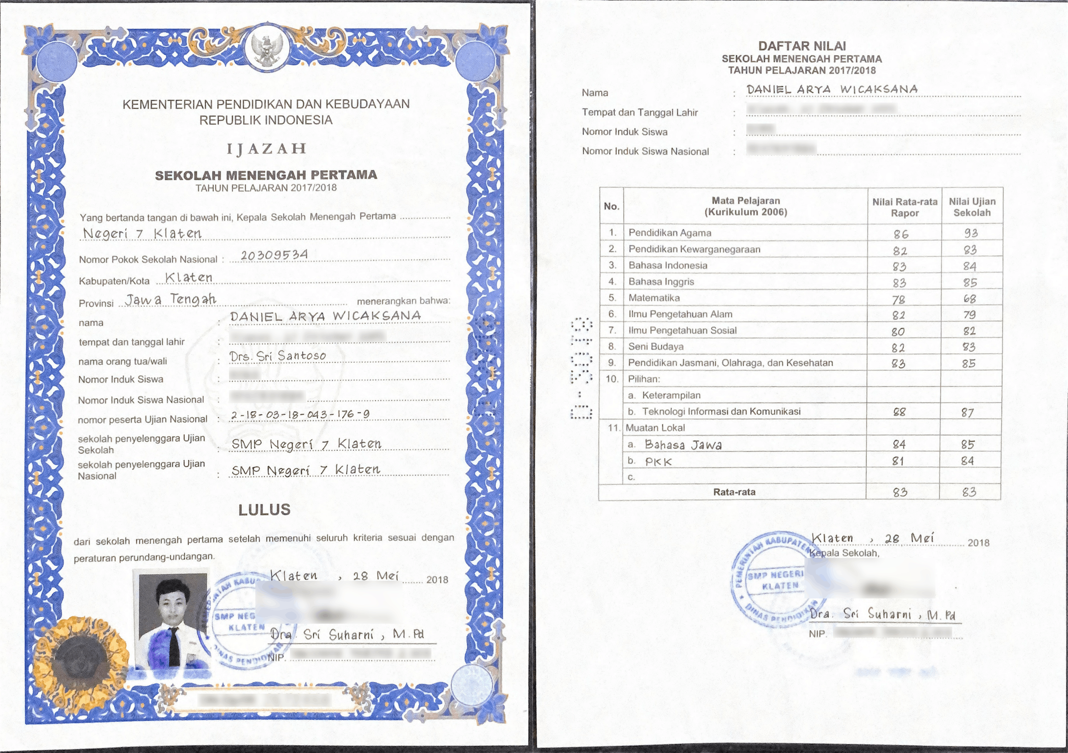 Ijazah SMP